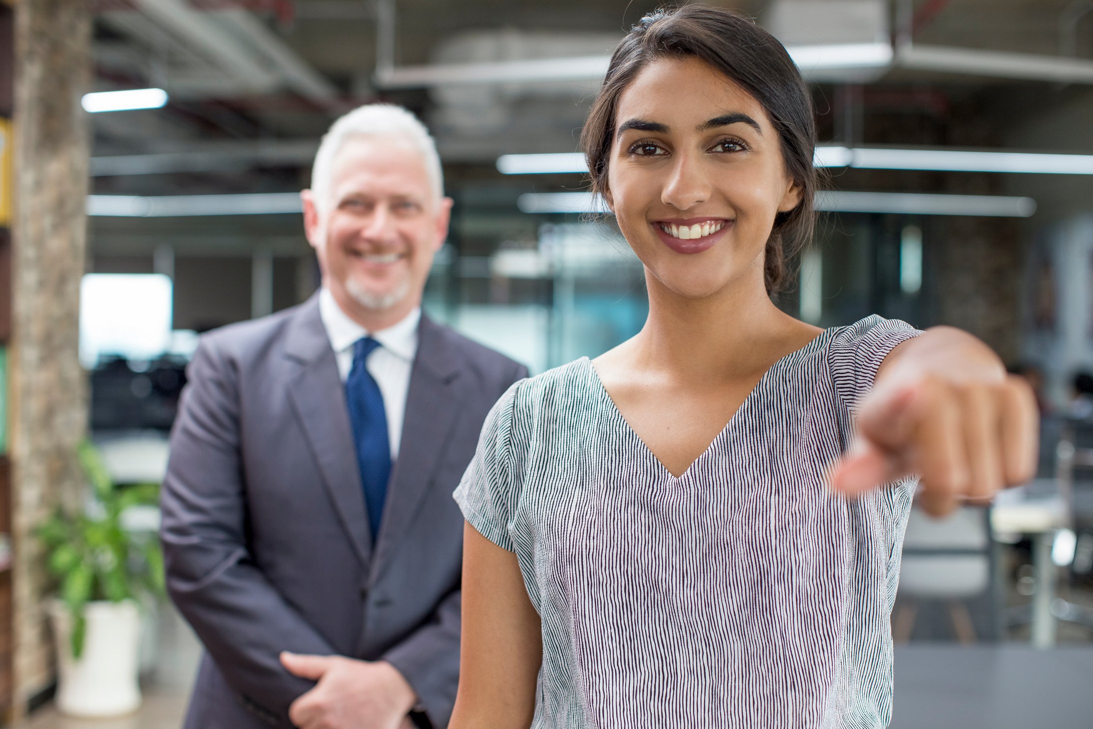 Smiling Female HR Manager Choosing You